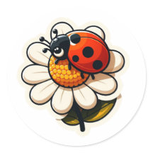 Ladybird op een bloemkunst voor kinderen