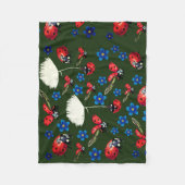 Ladybirds Blauwe bloemen Fleece Deken (Voorkant)