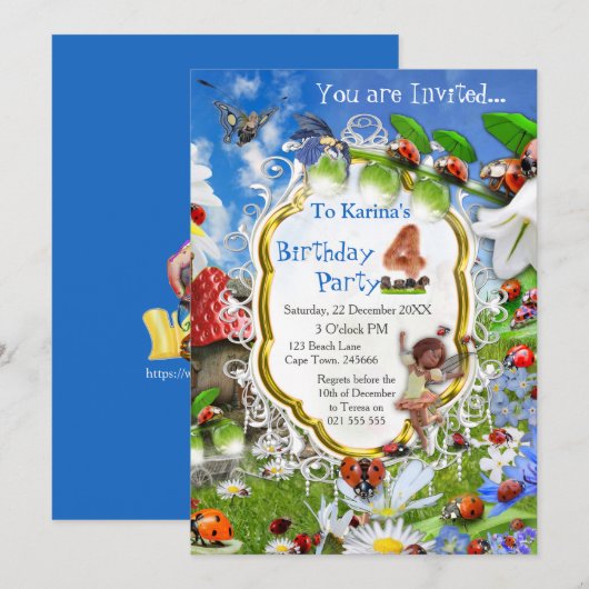 LADYBIRDS EN BUTTERFLIES KAART (Voorkant / Achterkant)