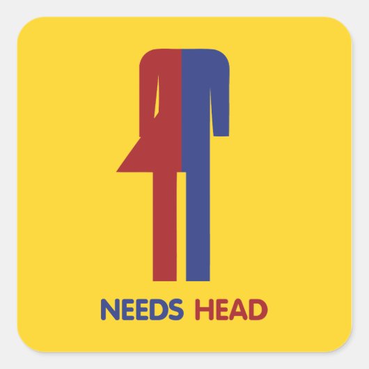 Ladyboy Needs Head Vierkante Sticker (Voorkant)