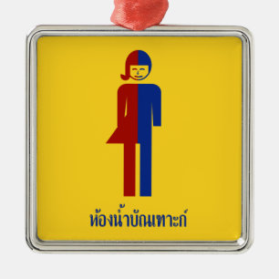Ladyboy/Tomboy Toilet ⚠ Thai Sign ⚠ Metalen Ornament