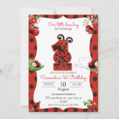 Ladybug 1er anniversaire de fête Invitation (Devant)