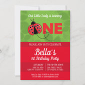 Ladybug 1er anniversaire Invitation avec photo (Devant)