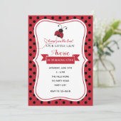 Ladybug 1st Birthday Invitations (Rouge Noir) (Debout devant)