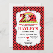 Ladybug 2e anniversaire Invitations fille (Devant)