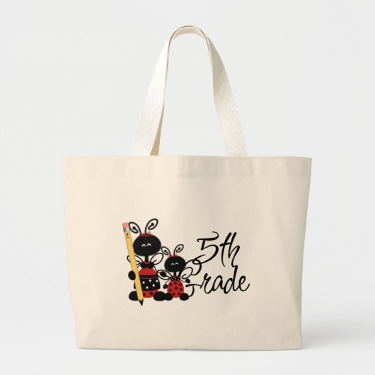 Ladybug 5th Grade Tshirts en Gifts Grote Tote Bag (Voorkant)