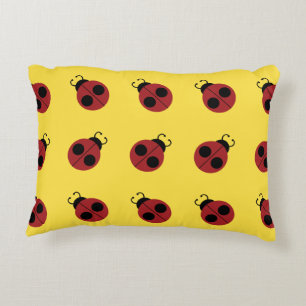 Ladybug 60s retro cool red yellow accent kussen