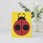 Ladybug 60s retro cool red yellow briefkaart (Staand voorkant)