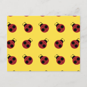 Ladybug 60s retro cool red yellow briefkaart