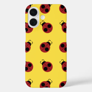 Ladybug 60s retro cool red yellow iPhone 16 hoesje