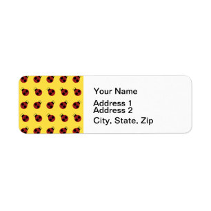 Ladybug 60s retro cool red yellow etiket