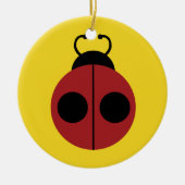 Ladybug 60s retro cool red yellow keramisch ornament (Voorkant)