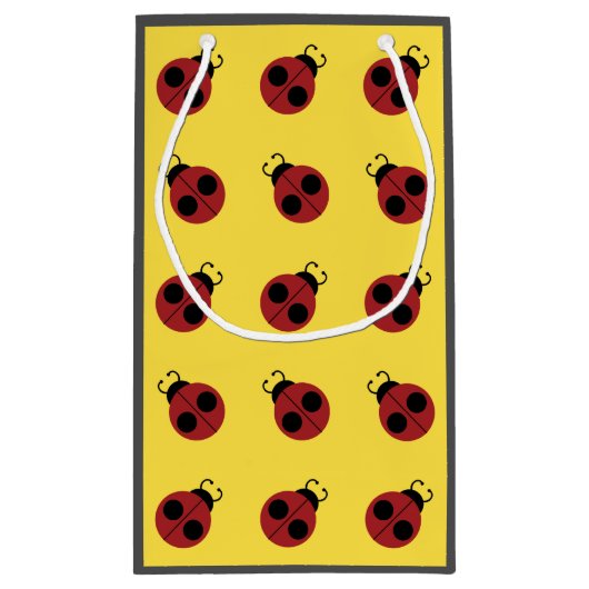 Ladybug 60s retro cool red yellow klein cadeauzakje (Achterkant)