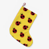 Ladybug 60s retro cool red yellow kleine kerstsok (Voorkant (Hangend))