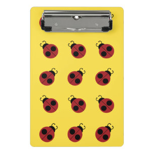 Ladybug 60s retro cool red yellow mini klembord