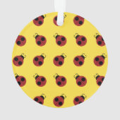 Ladybug 60s retro cool red yellow ornament (achterkant)