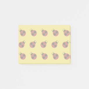 Ladybug 60s retro cool red yellow post-it® notes