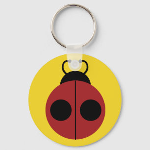 Ladybug 60s retro cool red yellow sleutelhanger