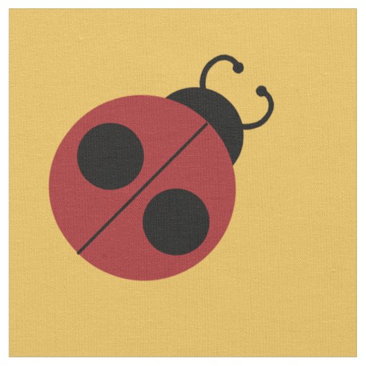Ladybug 60s retro cool red yellow stof (Close Up)