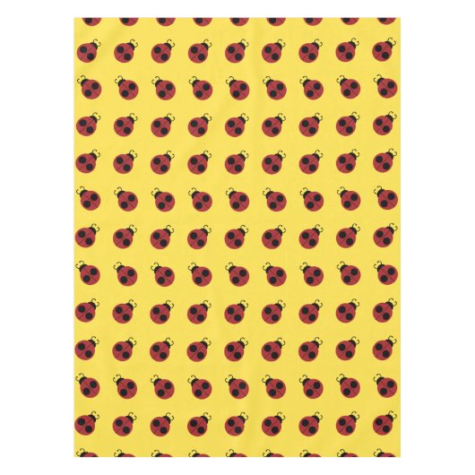 Ladybug 60s retro cool red yellow tafelkleed (Voorkant)