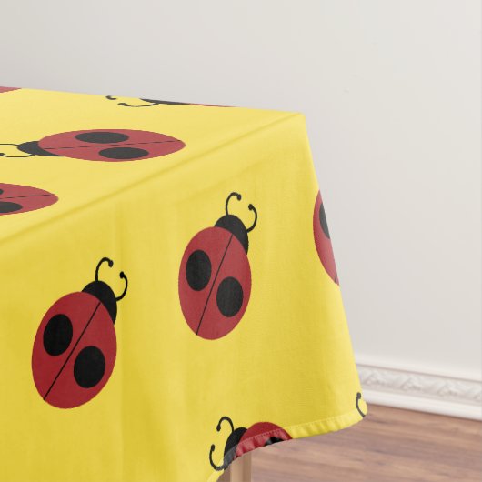 Ladybug 60s retro cool red yellow tafelkleed (Voorbeeld)