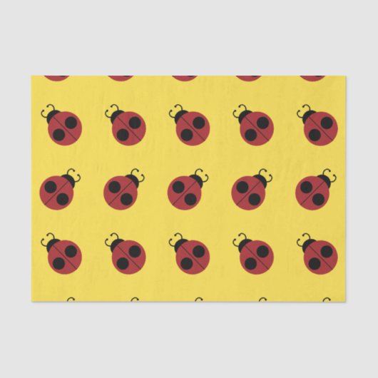 Ladybug 60s retro cool red yellow tissuepapier (Voorkant)