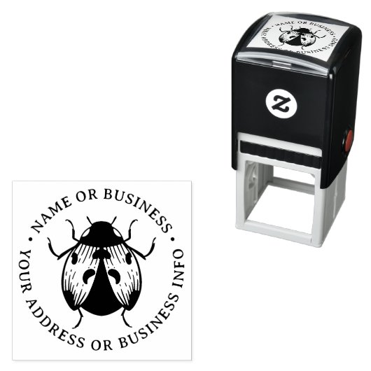 Ladybug Adres Bedrijfsnaam retouradres Zelfinktende Stempel (In situ)