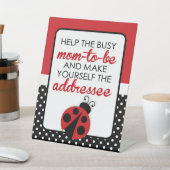 Ladybug Adres het Baby shower van de Envelop Reclamebord Met Voetstuk (Insitu)