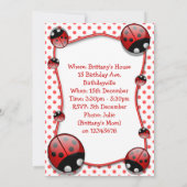 Ladybug Anniversaire Invitation (Dos)
