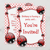 Ladybug Anniversaire Invitation (Devant / Derrière)