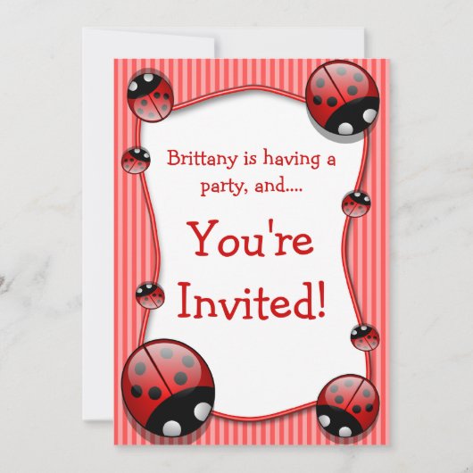 Ladybug Anniversaire Invitation (Devant)