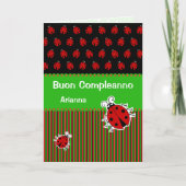 Ladybug anniversaire italie carte texte personnali (Devant)