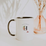 Ladybug Aquarelle Florale Monogramme Café Mug<br><div class="desc">Design personnalisé tendance. Ces tasses font le cadeau parfait. Ajoutez votre libellé personnalisé à cette conception à l'aide des cases "Modifier ce modèle de conception" situées à droite de l'élément, ou cliquez sur le bouton bleu "Customiser" pour arranger le texte, modifier les polices et les couleurs et ajouter des informations...</div>