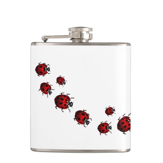 Ladybug Art Flask Custom Ladybug Drink Flask Heupfles (Voorkant)
