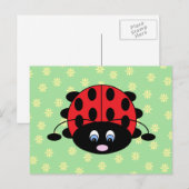 Ladybug avec carte postale Fleurs (Devant / Derrière)