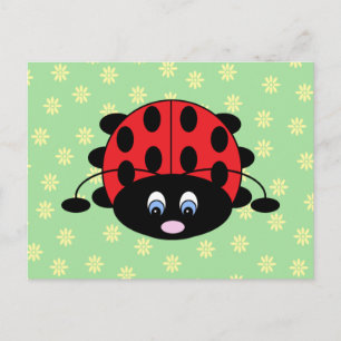 Ladybug avec carte postale Fleurs