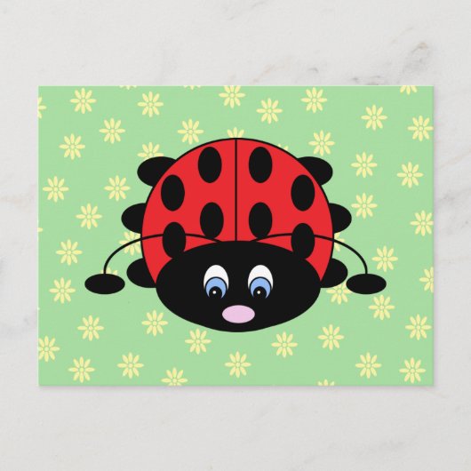 Ladybug avec carte postale Fleurs (Devant)