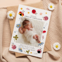 Ladybug Baby Photo Faire-part de naissance