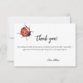 Ladybug-Baby shower Bedankkaart (Voorkant)