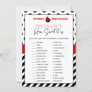 Ladybug Baby shower - bewerkbare naam, 5x7 Kaart