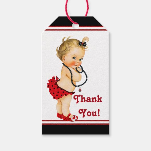 Ladybug-Baby shower Cadeaulabel (Voorkant)