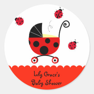 Ladybug Baby shower Favoriser les autocollants Éti