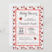 Ladybug Baby shower Fille Anniversaire Invitation (Devant)