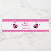 Ladybug Baby shower flesetiket Meisje Hot Pink Waterfles Etiket (Enkel label)