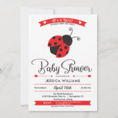 Ladybug Baby shower Invitation fille (Devant)