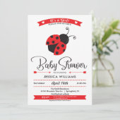 Ladybug Baby shower Invitation fille (Debout devant)