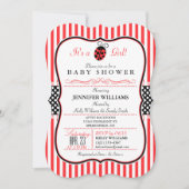 Ladybug Baby shower Invitation Kaart (Voorkant)