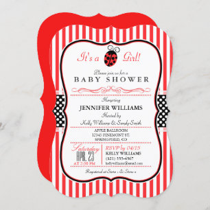 Ladybug Baby shower Invitation Kaart