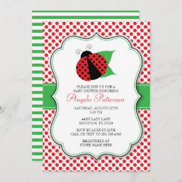 Ladybug Baby shower Invitation Kaart