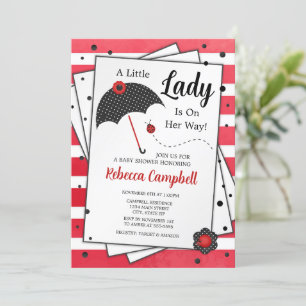 Ladybug Baby shower Invitation Kaart